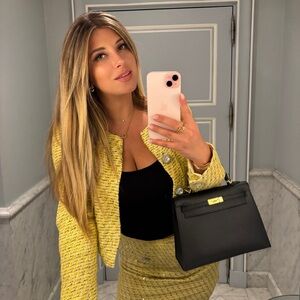 Hermes Kelly 25 cm Handbag In Black Epsom Leather